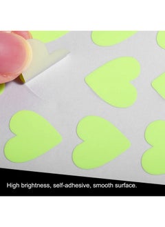 MECCANIXITY MECCANIXITY Glow in The Dark Tape Heart,0.8" 144 Glow Heart Sticker Green for Walls Parties Marking Decorations  - Image 4
