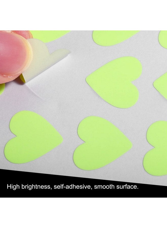 MECCANIXITY Glow in The Dark Tape Heart,0.8" 144 Glow Heart Sticker Green for Walls Parties Marking Decorations - Image 4