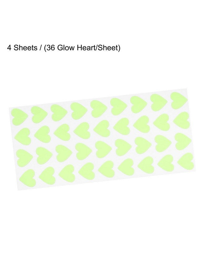 MECCANIXITY Glow in The Dark Tape Heart,0.8" 144 Glow Heart Sticker Green for Walls Parties Marking Decorations - Image 3