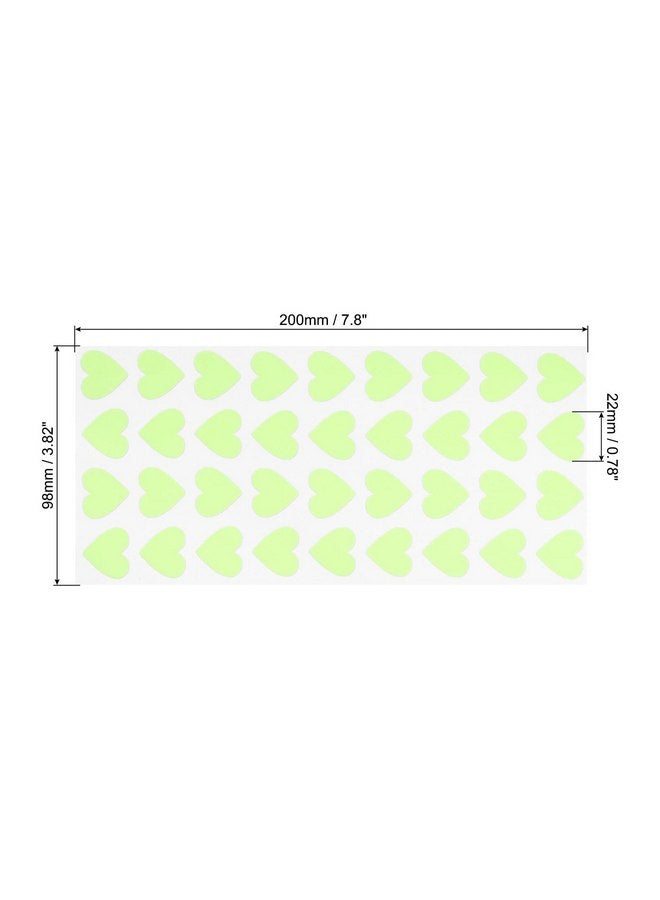 MECCANIXITY Glow in The Dark Tape Heart,0.8" 144 Glow Heart Sticker Green for Walls Parties Marking Decorations - Image 2