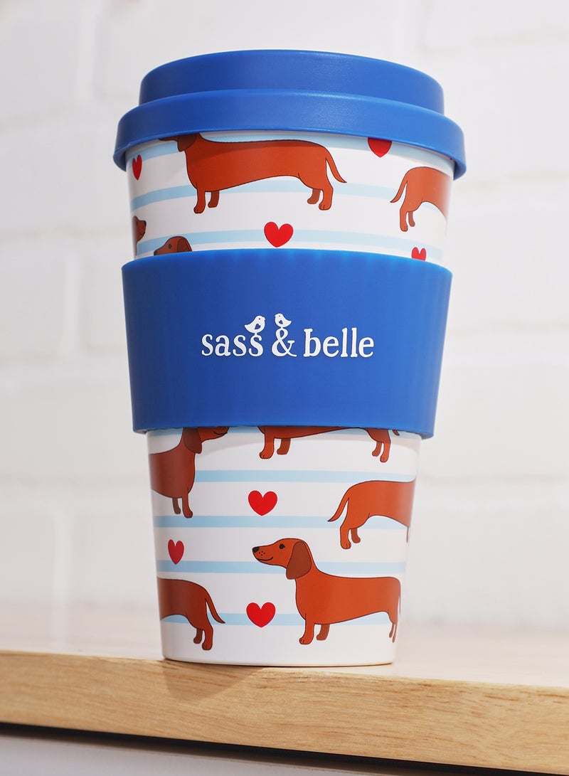 Sass & Belle Sausage Dog Travel Coffee Cup - Image 1