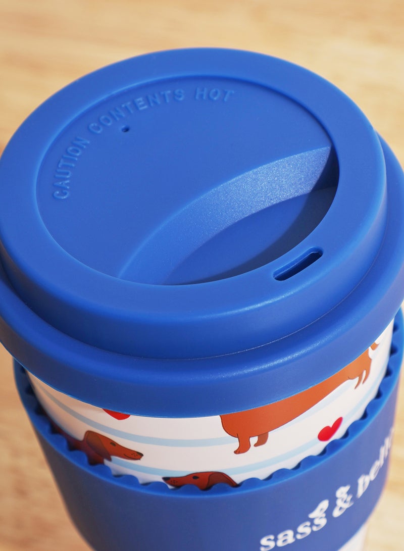 Sass & Belle Sausage Dog Travel Coffee Cup - Image 4