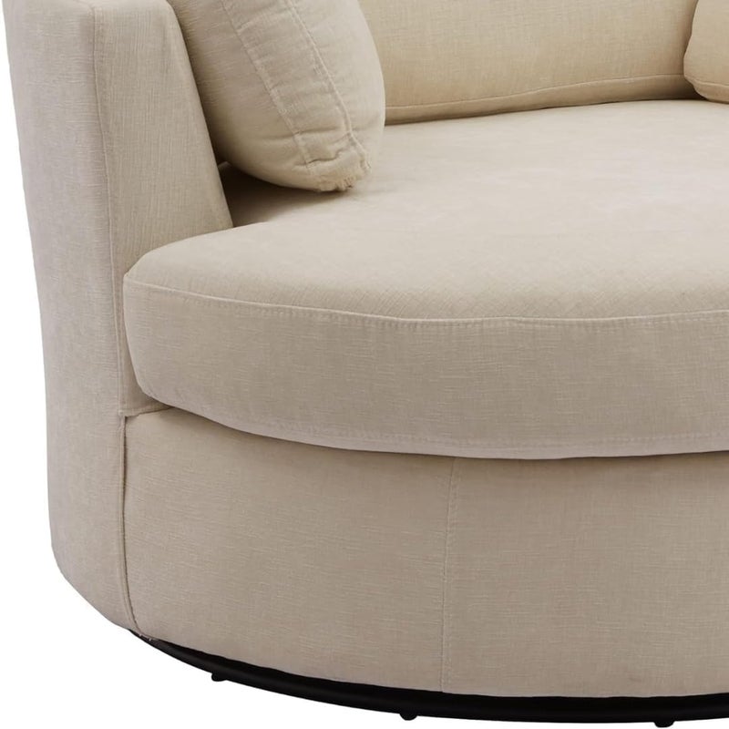 Comfynest Round Swivel Accent Sofa with 4 Pillows - Image 3