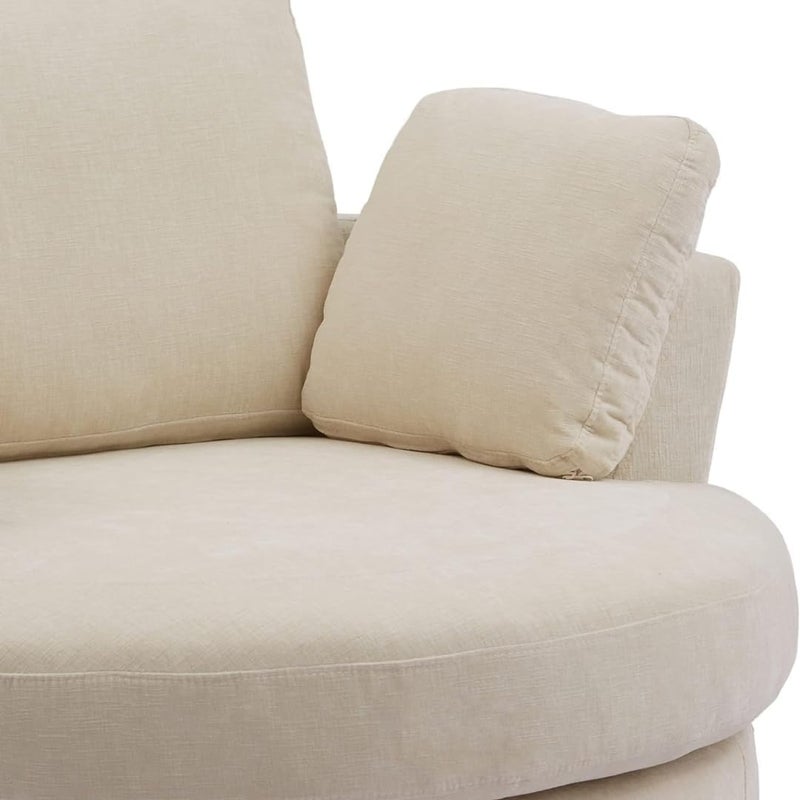 Comfynest Round Swivel Accent Sofa with 4 Pillows - Image 5
