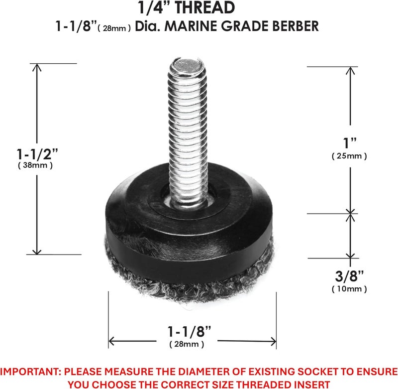 Slipstick Gorilla Outdoor Adjustable Furniture Levelers (8 Pack) Weatherproof Screw in Leg Glides for Chairs, Tables, and Outdoor Furniture Feet (Berber Glide, ¼”-20 BSW Thread) - Image 4