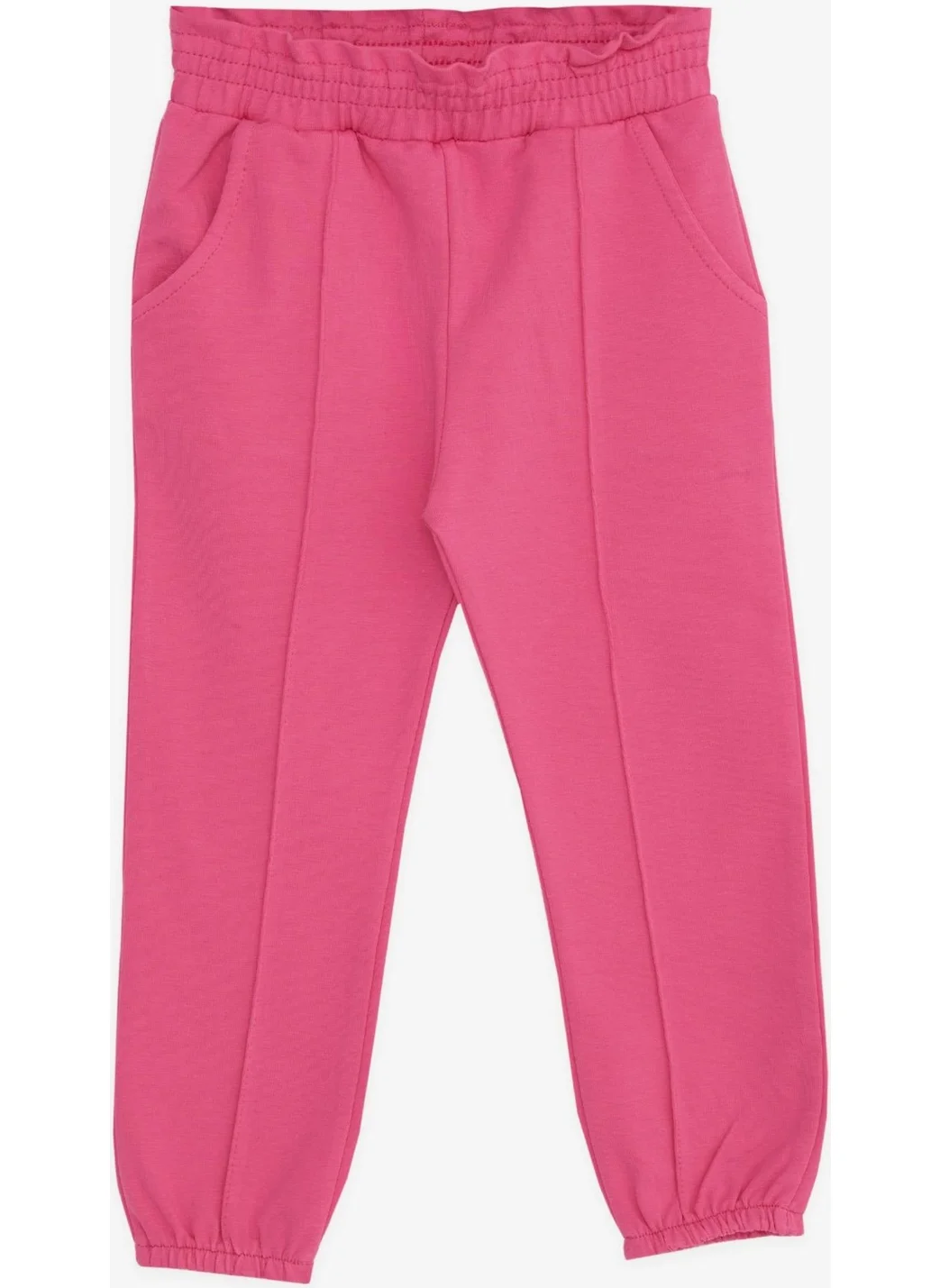 Breeze Girls' Sweatpants with Elastic Waist Pocket, Age 1-4, Fuchsia