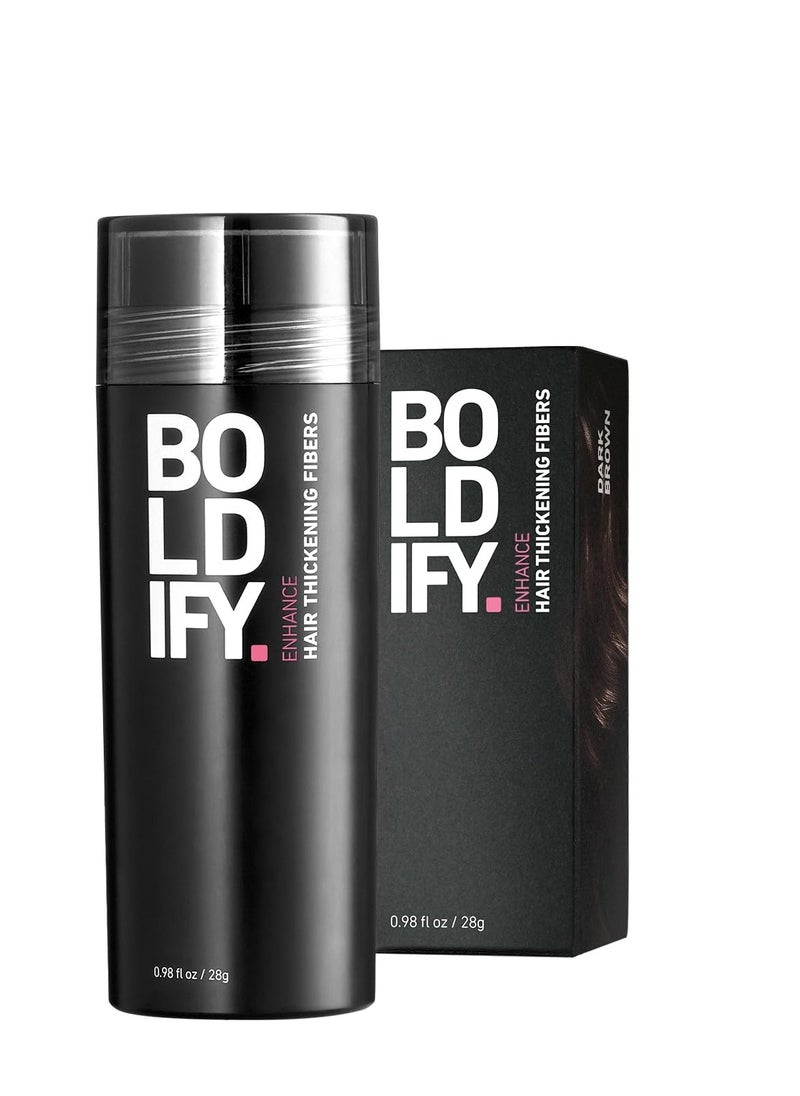 Boldify BOLDIFY Hair Fibers (28g) Fill In Fine and Thinning Hair for an Instantly Thicker & Fuller Look - Best Value & Superior Formula -14 Shades for Women & Men - DARK BROWN  - Image 1