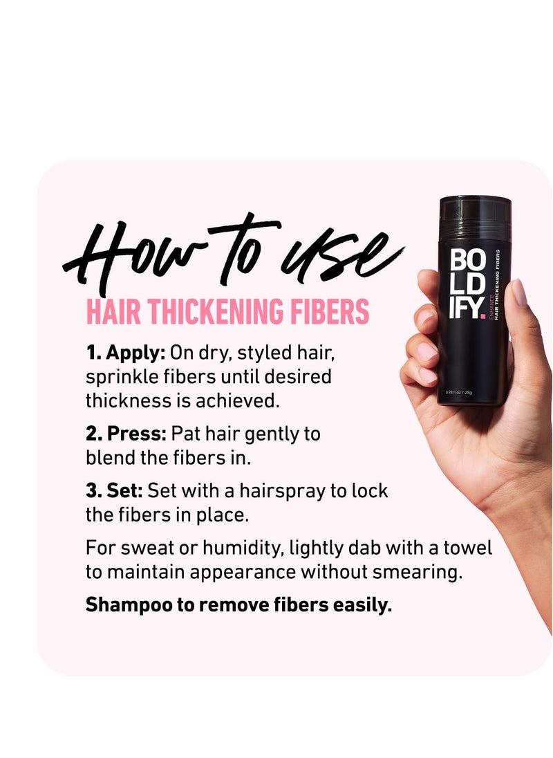 Boldify BOLDIFY Hair Fibers (28g) Fill In Fine and Thinning Hair for an Instantly Thicker & Fuller Look - Best Value & Superior Formula -14 Shades for Women & Men - DARK BROWN  - Image 2