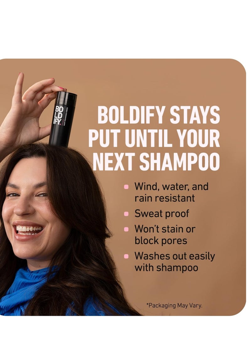 Boldify BOLDIFY Hair Fibers (28g) Fill In Fine and Thinning Hair for an Instantly Thicker & Fuller Look - Best Value & Superior Formula -14 Shades for Women & Men - DARK BROWN  - Image 4