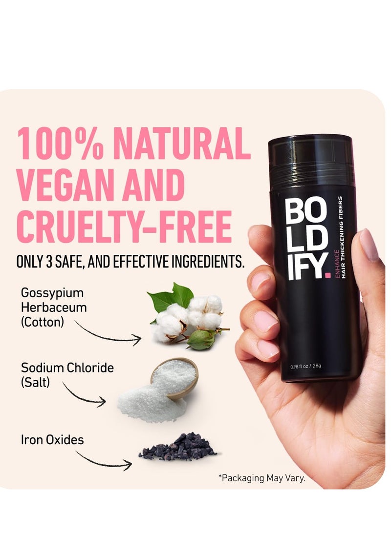 Boldify BOLDIFY Hair Fibers (28g) Fill In Fine and Thinning Hair for an Instantly Thicker & Fuller Look - Best Value & Superior Formula -14 Shades for Women & Men - DARK BROWN  - Image 5