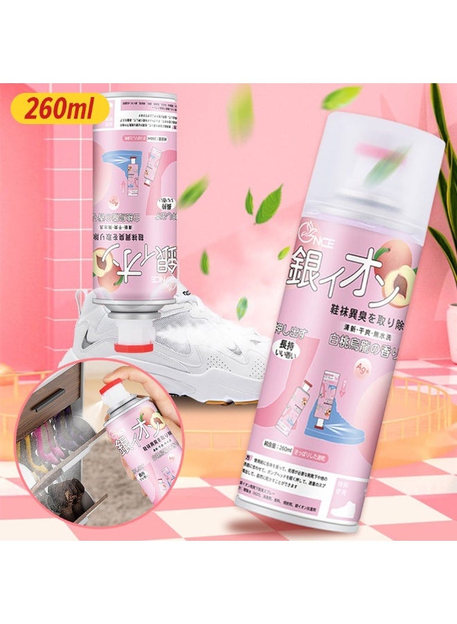 سبراي طبي معطر للأحذية 260 مل، مضاد للبكتيريا ومزيل للروائح الكريهة، تركيبة لطيفة وآمنة لجميع أنواع الأحذية، رشّة دقيقة تخترق النسيج بعمق، سريع الجفاف، فعال ضد الروائح الكريهة للقدم، يمكن الرش بشكل عادي أو مقلوب داخل الحذاء، مثالي للحفاظ على الأحذية نظيفة ومعطرة طوال اليوم - Image 2