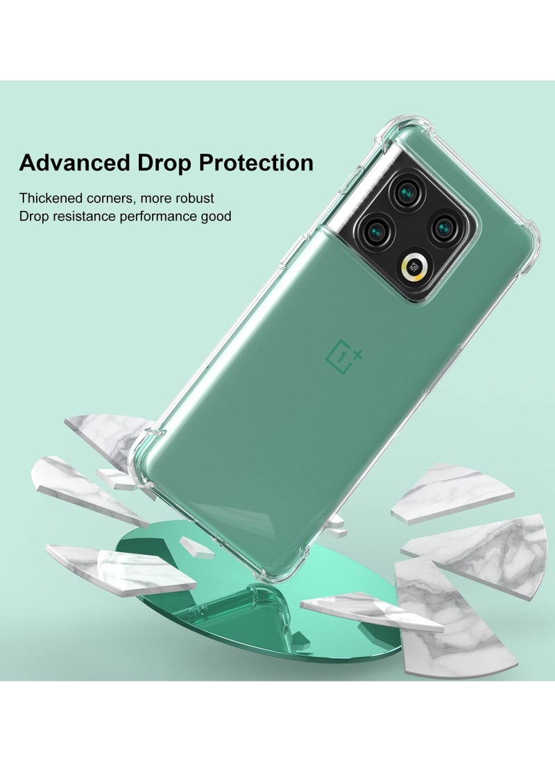 BORTONY OnePlus 10 Pro Case 6.7 Inch 2022 Scratch Resistant Reinforced Corners TPU Rubber Soft Skin Silicone Scratch Resistant Reinforced Corners Protective Case Cover Clear - Image 2
