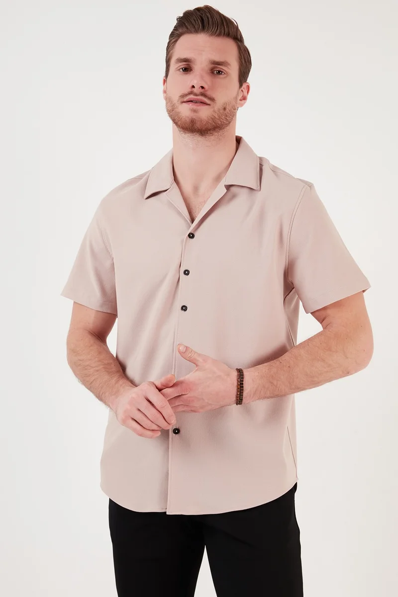 Buratti Regular Fit Open Collar Short Sleeve Shirt Men's Shirt CF24S117927