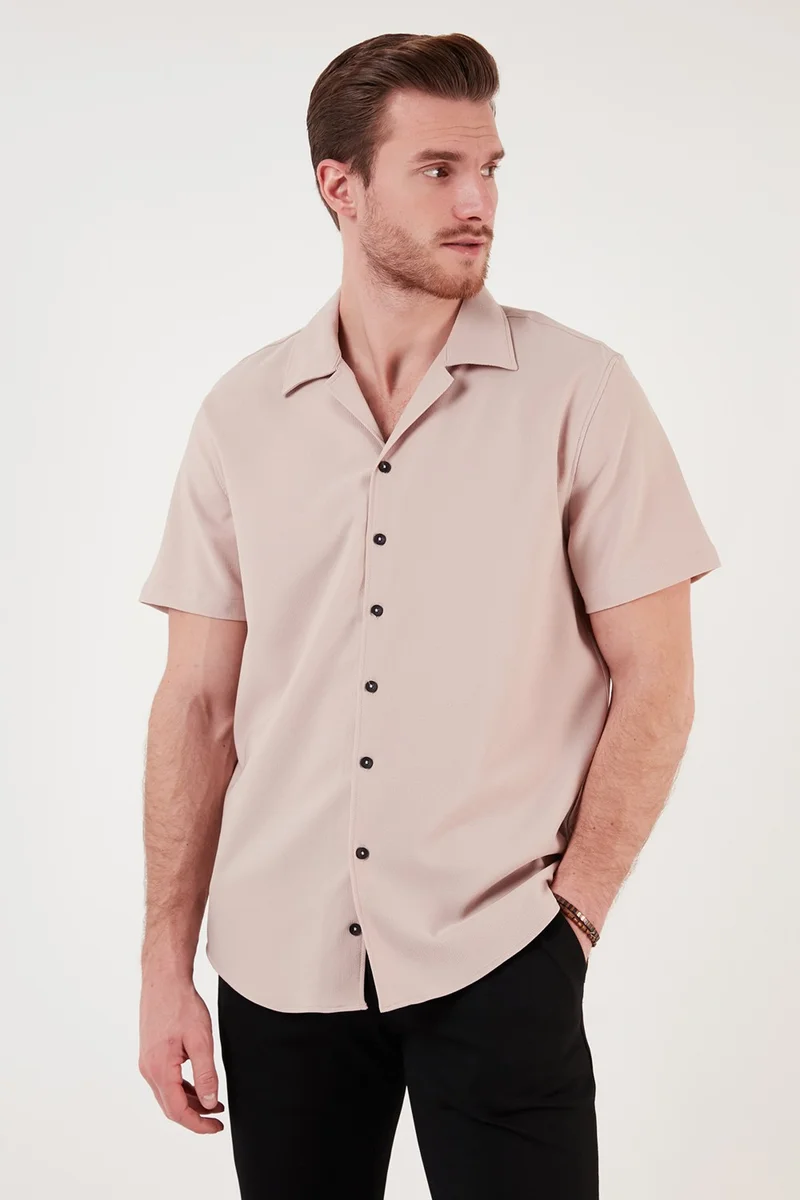 Buratti Regular Fit Open Collar Short Sleeve Shirt Men's Shirt CF24S117927