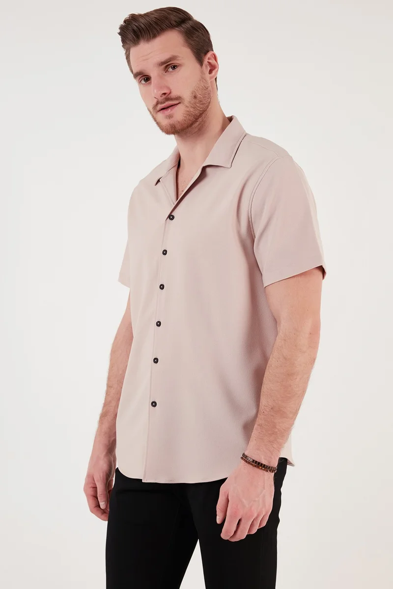 Buratti Regular Fit Open Collar Short Sleeve Shirt Men's Shirt CF24S117927