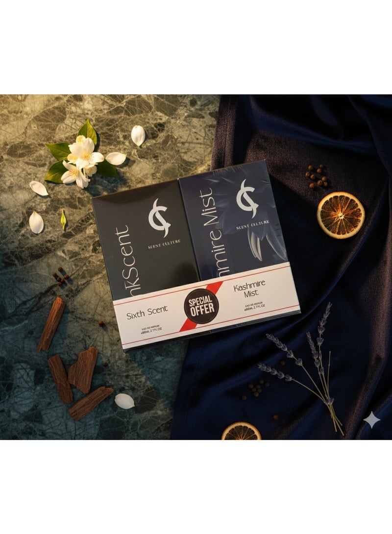 Scent Culture Sixth Scent & Kashmire Mist Gift Set - 2x80ml Eau De Parfum for Men & Women - Image 2