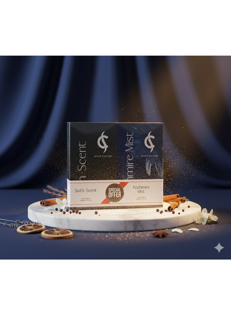 Scent Culture Sixth Scent & Kashmire Mist Gift Set - 2x80ml Eau De Parfum for Men & Women - Image 3