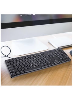 Yakiter Computer Keyboard, كيبورد عربي و انجليزي Full-Size Keyboard, 104-keys, USB Plug-and-Play, Foldable Stands, Compatible with PC, Laptop  - Image 3