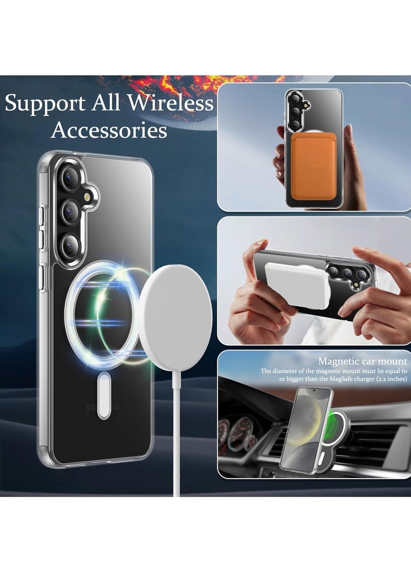 Samsung Galaxy S24 Case Cover Clear Magnetic Phone Case Compatible with Wireless Charging Transparent Case Designed for S24 5G 6.2-inch - Image 4