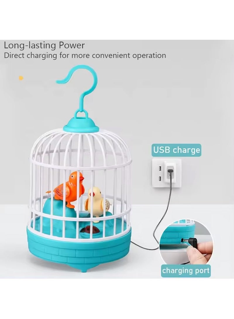 DubaiGallery Hanging Bird Cage Toy Singing Chirping Bird Sounds Movements Bird Figure Pet Caged For Boys Girls Gift - Image 3