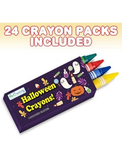 ArtCreativity Bulk 24 Pack Halloween Mini Coloring Book Kit Each Set Includes 1 Small Coloring Booklet & 4 Crayons Great Halloween Party Favors Halloween Gifts For Kids & Noncandy Halloween Treats  - Image 3