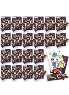 ArtCreativity Bulk 24 Pack Halloween Mini Coloring Book Kit Each Set Includes 1 Small Coloring Booklet & 4 Crayons Great Halloween Party Favors Halloween Gifts For Kids & Noncandy Halloween Treats  - Image 2