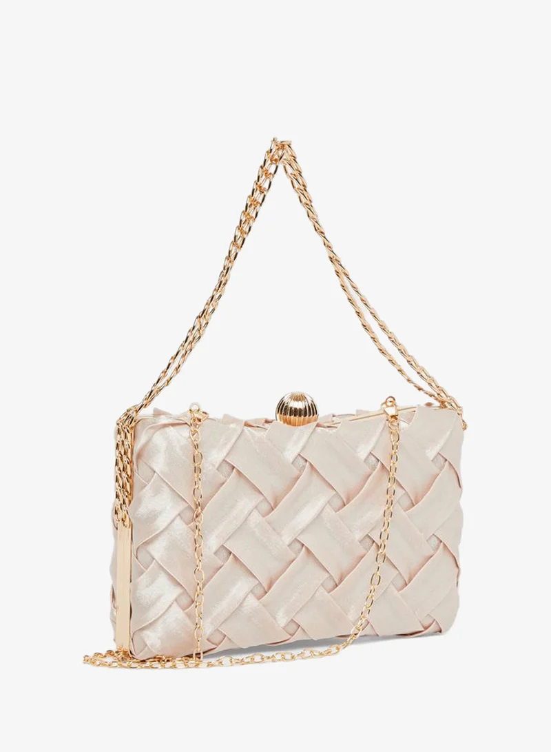 Styli  Women Satin Cross Detail Chain Clutch for Women | Best Price UAE