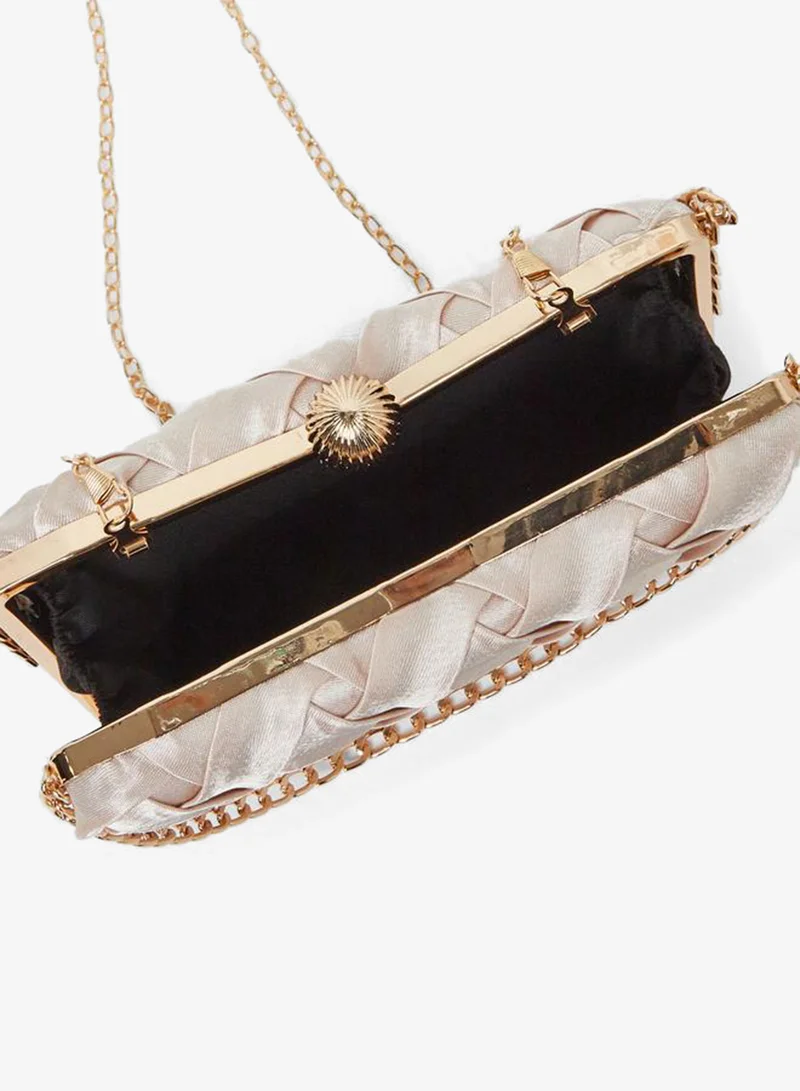 Styli  Women Satin Cross Detail Chain Clutch for Women | Best Price UAE