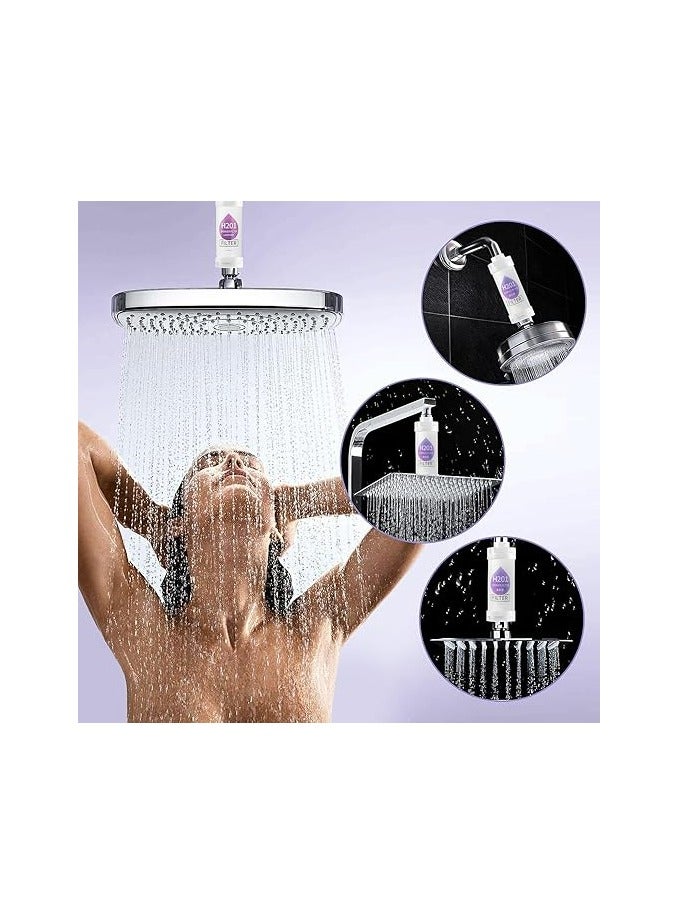 فلتر استحمام بفيتامين C باللافندر - منعم الماء العسر، مزيل الكلور، يقلل من الجفاف، ويعزز صحة البشرة والشعر - مياه استحمام نظيفة ومفلترة للأم والطفل - Image 3