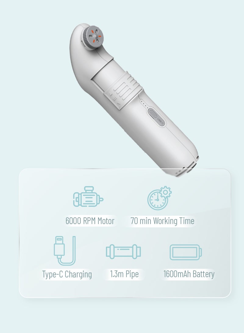 جرين ليون بيديه برو محمول 6000 دورة في الدقيقة مع وضعين للرش ومدة عمل 70 دقيقة / فوهة قابلة للتعديل / تدفق مياه 1.3 لتر/دقيقة / شحن من النوع C / مقاوم للماء IPX6 - أبيض - Image 5