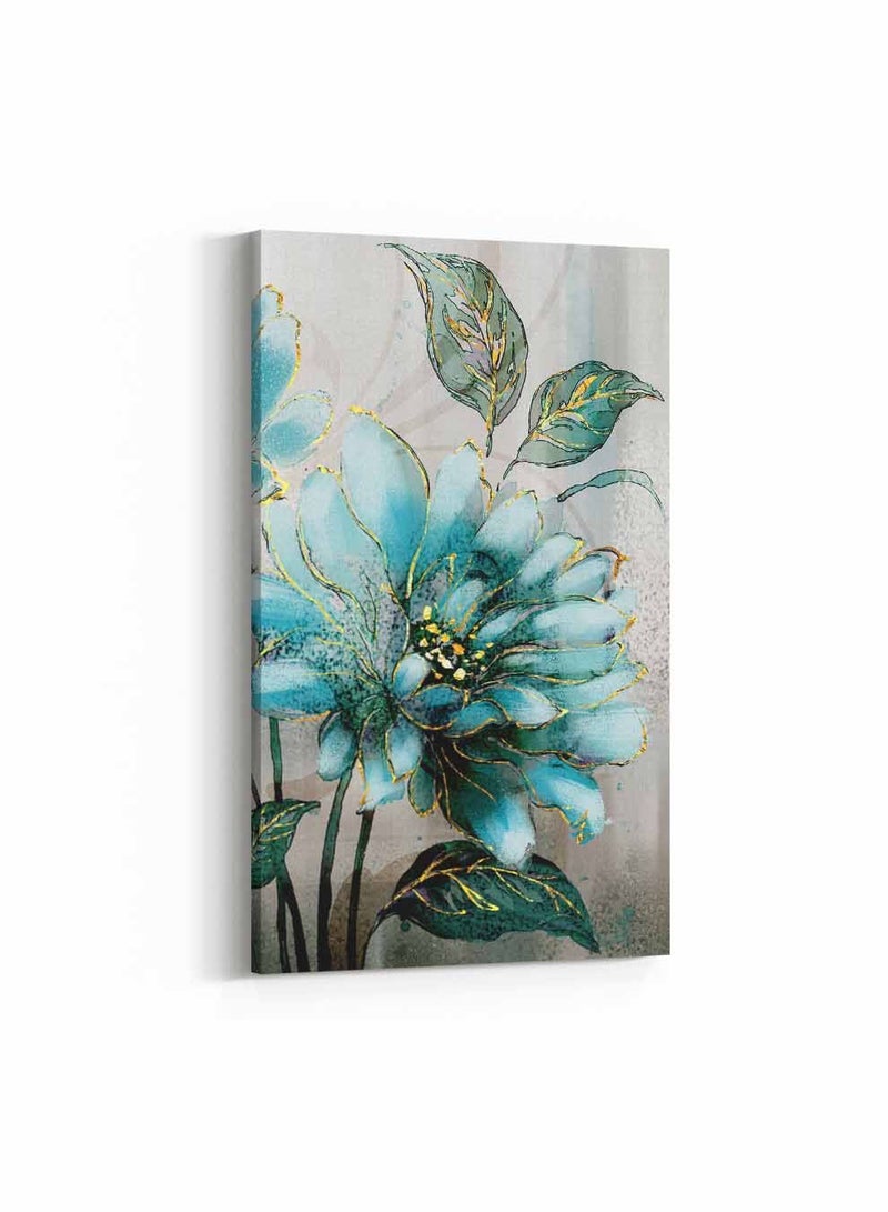 LOWHA Framed Canvas Wall Art Stretched Over Wooden Frame, Colourful Beautiful Flower  Painting, For Home, Living Room, Office Decor - Image 1