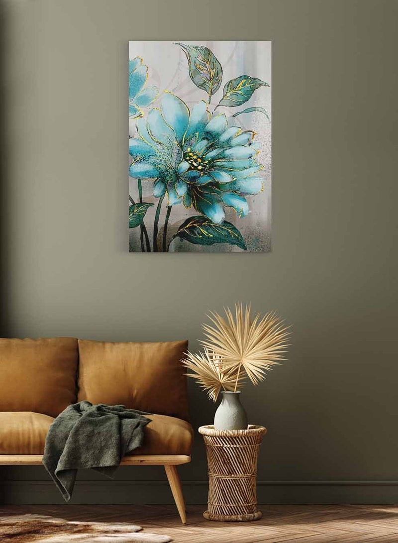 LOWHA Framed Canvas Wall Art Stretched Over Wooden Frame, Colourful Beautiful Flower  Painting, For Home, Living Room, Office Decor - Image 2