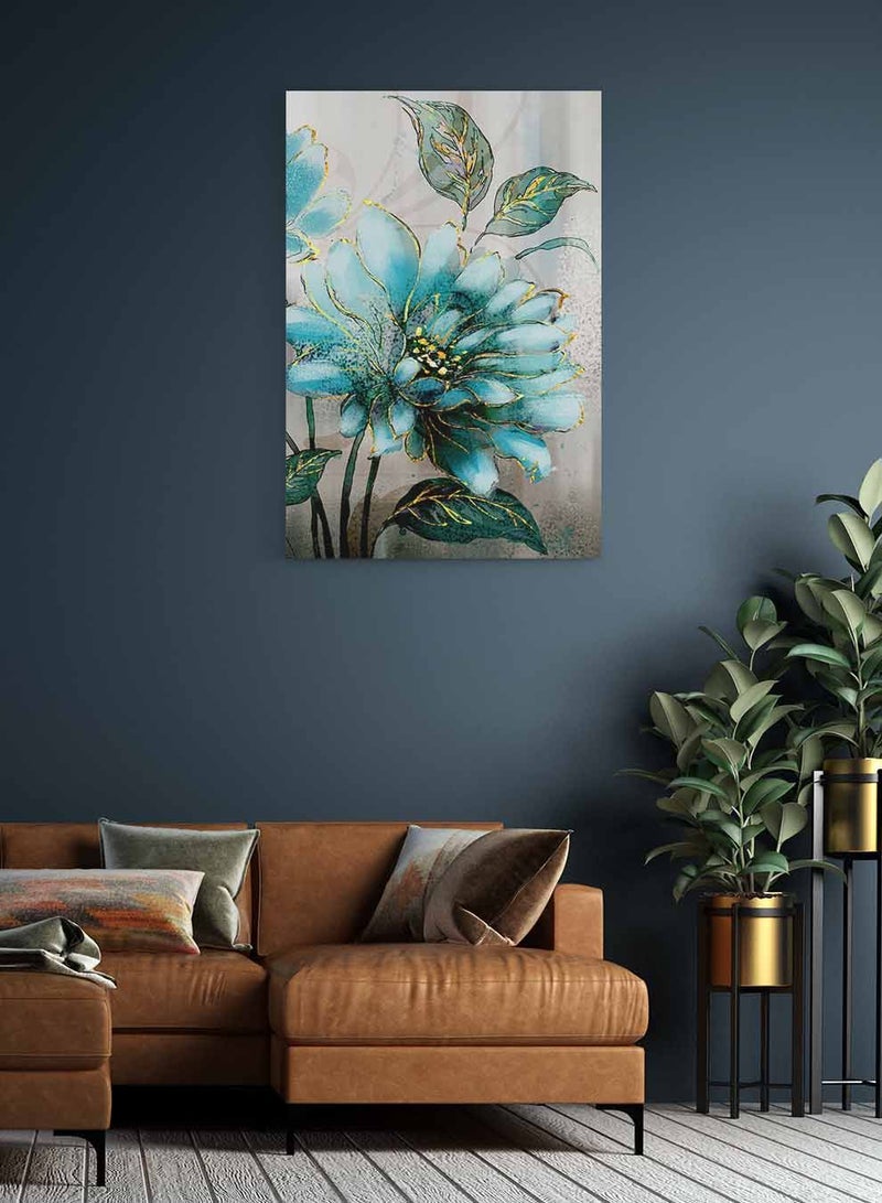 LOWHA Framed Canvas Wall Art Stretched Over Wooden Frame, Colourful Beautiful Flower  Painting, For Home, Living Room, Office Decor - Image 3