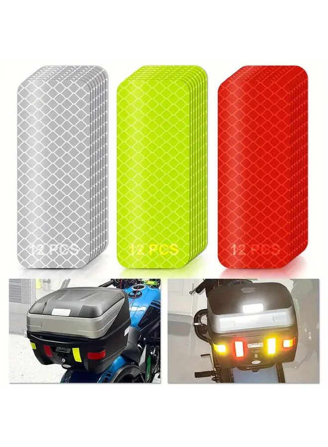 36pcs Red White Yellow Reflective Stickers Waterproof Safety Tape For Cars Motorcycles Bicycles Trailers - Image 1