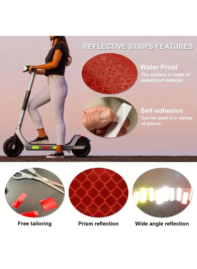 36pcs Red White Yellow Reflective Stickers Waterproof Safety Tape For Cars Motorcycles Bicycles Trailers - Image 3