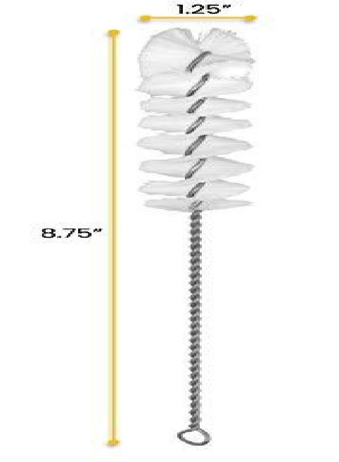 EISCO Nylon Cleaning Brush with Fan-Shaped End, 8.75" - Twisted Stainless Steel Wire Handle - Ideal for 1" - 1.2" Diameter Tubes, Bottles, Flasks, Cylinders, Jars, Vases, Cups - Image 2