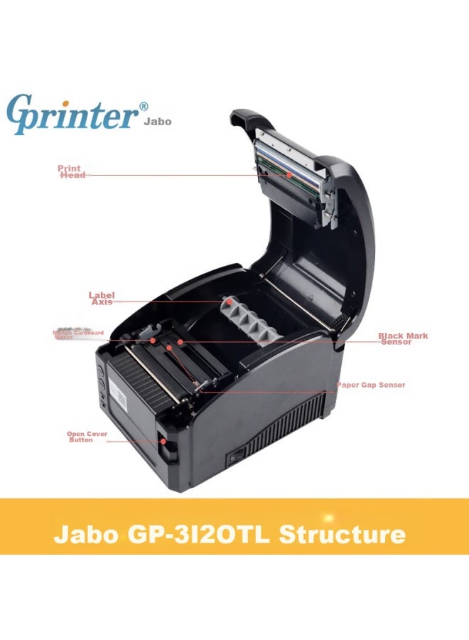 Gprinter Gp-3120tl Thermal Label Printer, Computer Usb Version, Adhesive Label Machine For Clothing Tags, Bubble Tea Shop Barcode Printer - Image 5