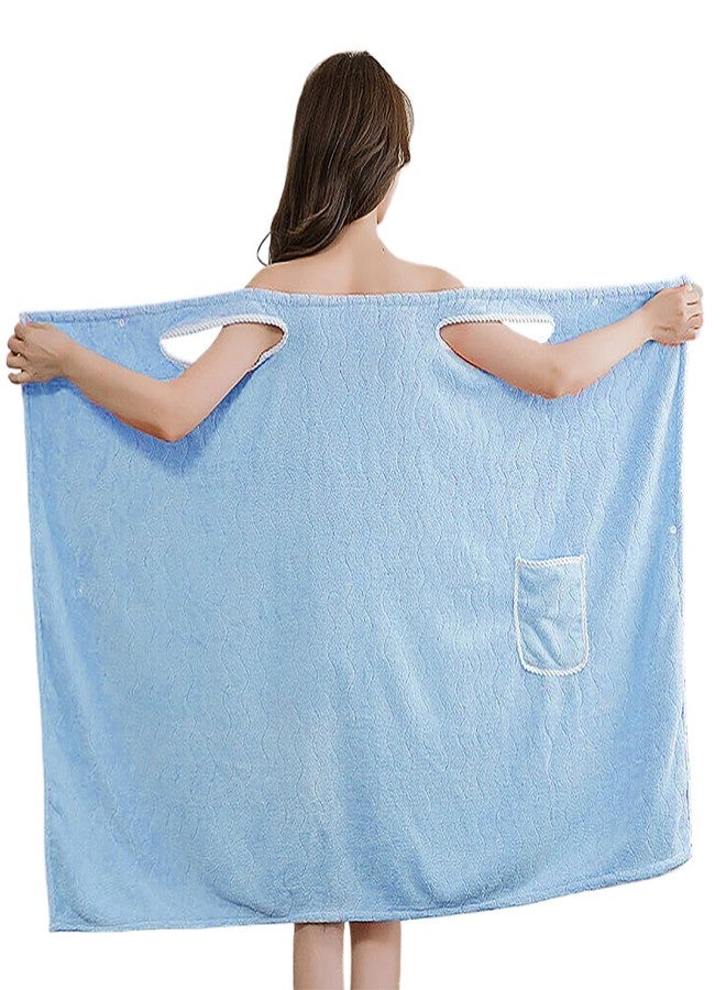 BXT Womens Wearable Bath Towel Coral Soft Fleece Bathtub Shower Dress Bath Wrap Towel Bath Shower Cover Up Spa Beach Body Wrap - Image 3