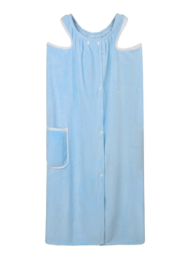 BXT Womens Wearable Bath Towel Coral Soft Fleece Bathtub Shower Dress Bath Wrap Towel Bath Shower Cover Up Spa Beach Body Wrap - Image 5