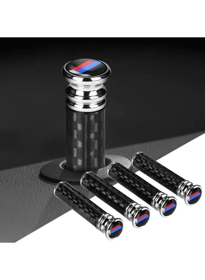 4 Pcs Car Door Lock Knobs Carbon Fiber Door Lock Bolt Pin Cover Stick Compatible with BMW 1 2 3 4 5 6 7 Series X1 X2 X3 X4 X5 X6 X7 Accessories, QD4SD001 - Image 1