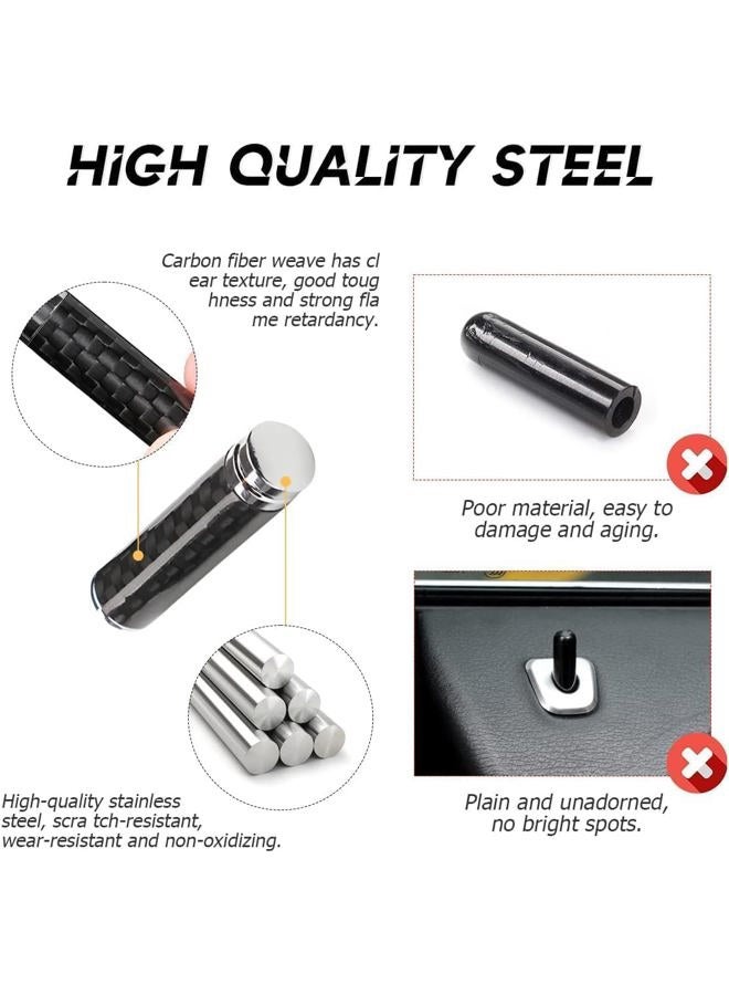 4 Pcs Car Door Lock Knobs Carbon Fiber Door Lock Bolt Pin Cover Stick Compatible with BMW 1 2 3 4 5 6 7 Series X1 X2 X3 X4 X5 X6 X7 Accessories, QD4SD001 - Image 4