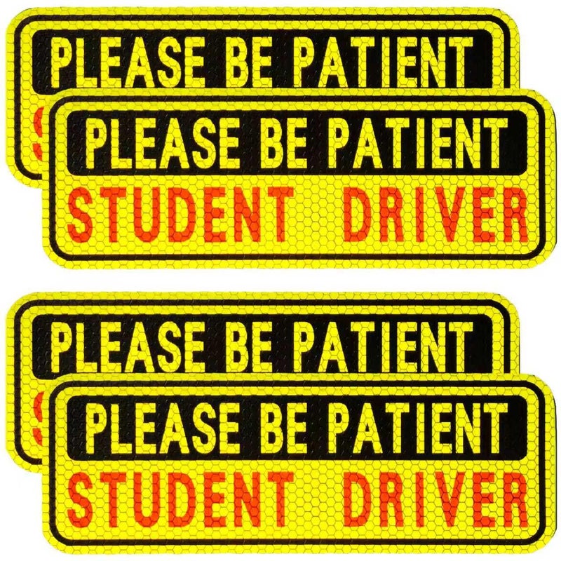 BFXM 4 PCS Student Driver Magnet for Car, New Driver Magnet for Car, Please Be Patient Funny Magnetic Student Driver,Reusable Movable Reflective Safety Warning Bumper Magnets - Image 1