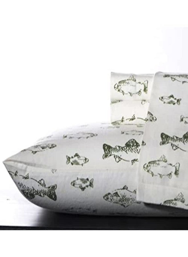 Eddie Bauer - Flannel Collection - Cotton Bedding Sheet Set, Pre-Shrunk & Brushed for Extra Softness, Comfort, and Cozy Feel, Twin, School of Fish,194645 - Image 2