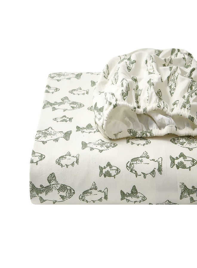 Eddie Bauer - Flannel Collection - Cotton Bedding Sheet Set, Pre-Shrunk & Brushed for Extra Softness, Comfort, and Cozy Feel, Twin, School of Fish,194645 - Image 5
