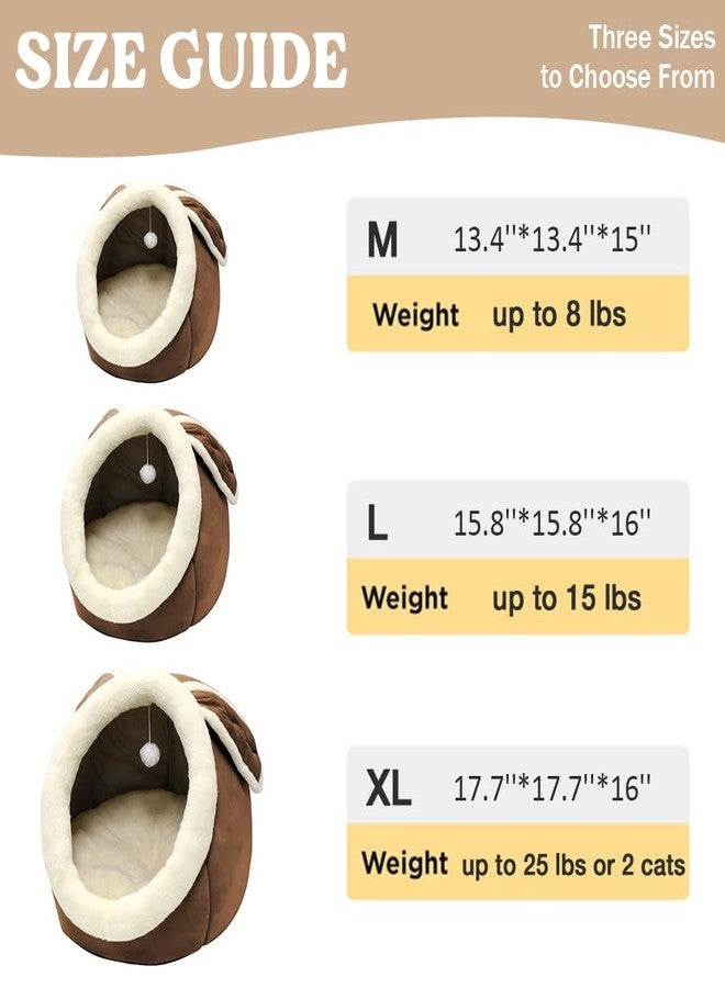 Lcybem Cat Beds for Indoor Cats - Rabbit-Shaped Cat Cave Bed with Hanging Toy,Super Soft Calming Pet Bed for Kitten,Small Dog - Image 2