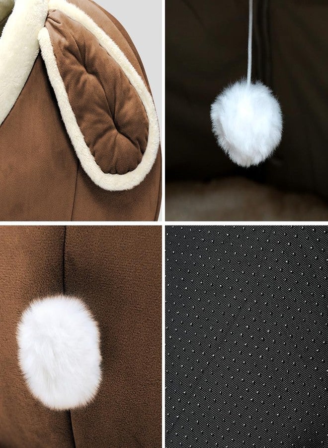 Lcybem Cat Beds for Indoor Cats - Rabbit-Shaped Cat Cave Bed with Hanging Toy,Super Soft Calming Pet Bed for Kitten,Small Dog - Image 5