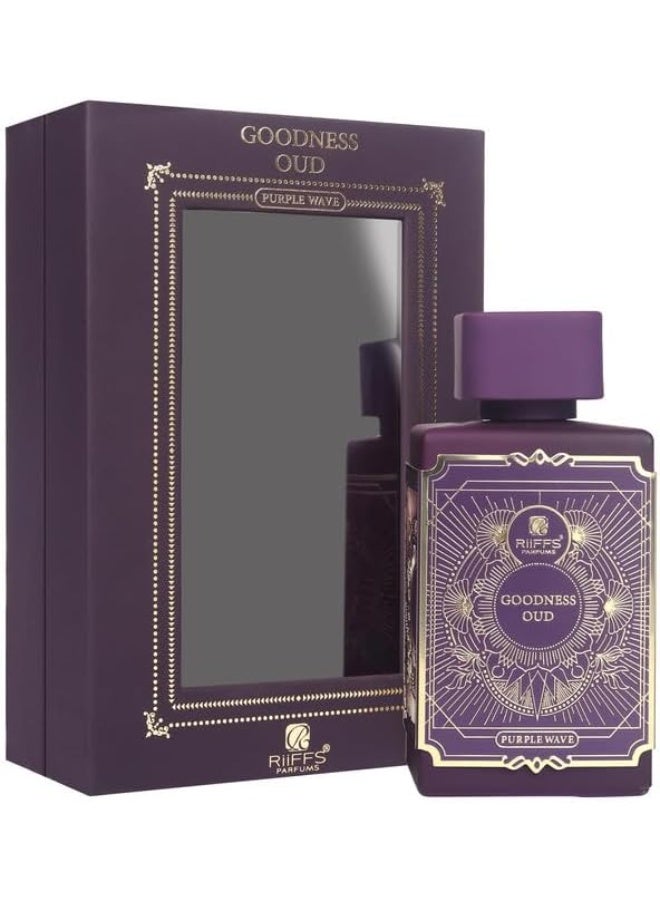 RiiFFS Goodness Oud Purple Wave Perfume For Men & Women | Long-Lasting Eau De Parfum | Luxurious Unisex Fragrance with Raspberry, Saffron, Leather & Vanilla – Perfect for Gifting, 100ml - Image 1