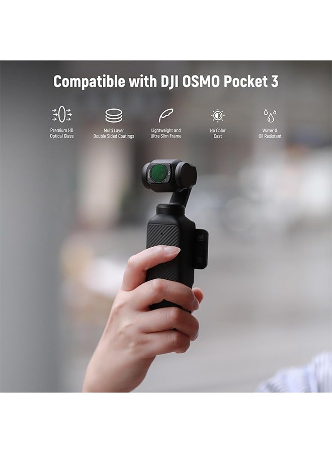 NEEWER Magnetic ND CPL UV Filter Set Compatible with DJI OSMO Pocket 3 Creator Combo Accessories, Action Camera 6 Pack UV ND16 ND32 ND64 ND256 Neutral Density & Polarizing & UV Protective Filters - Image 2