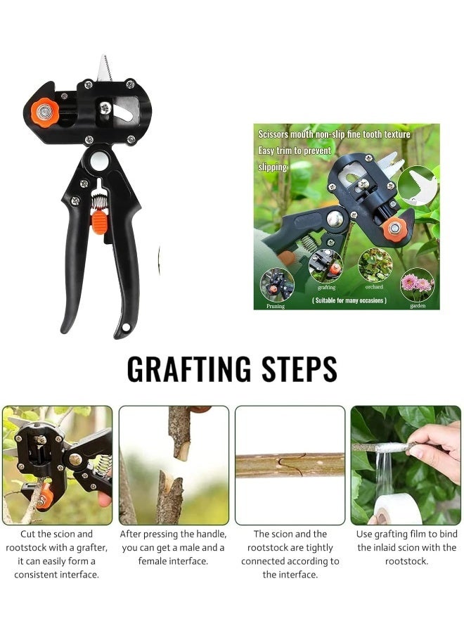 HASANAT ESSENTIALS مقص تطعيم هسانات إيسينشالز مع قاطع مدمج - أداة تقليم احترافية لتطعيم الأشجار المثمرة، الكروم وقطع الفروع - Image 3