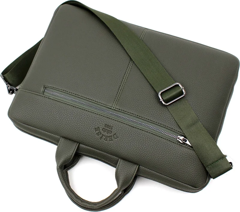 ديرسي كلوب Unisex Khaki Color Shoulder Strap File Tablet Notebook Bag 15.6 Inch Laptop and Briefcase Bag